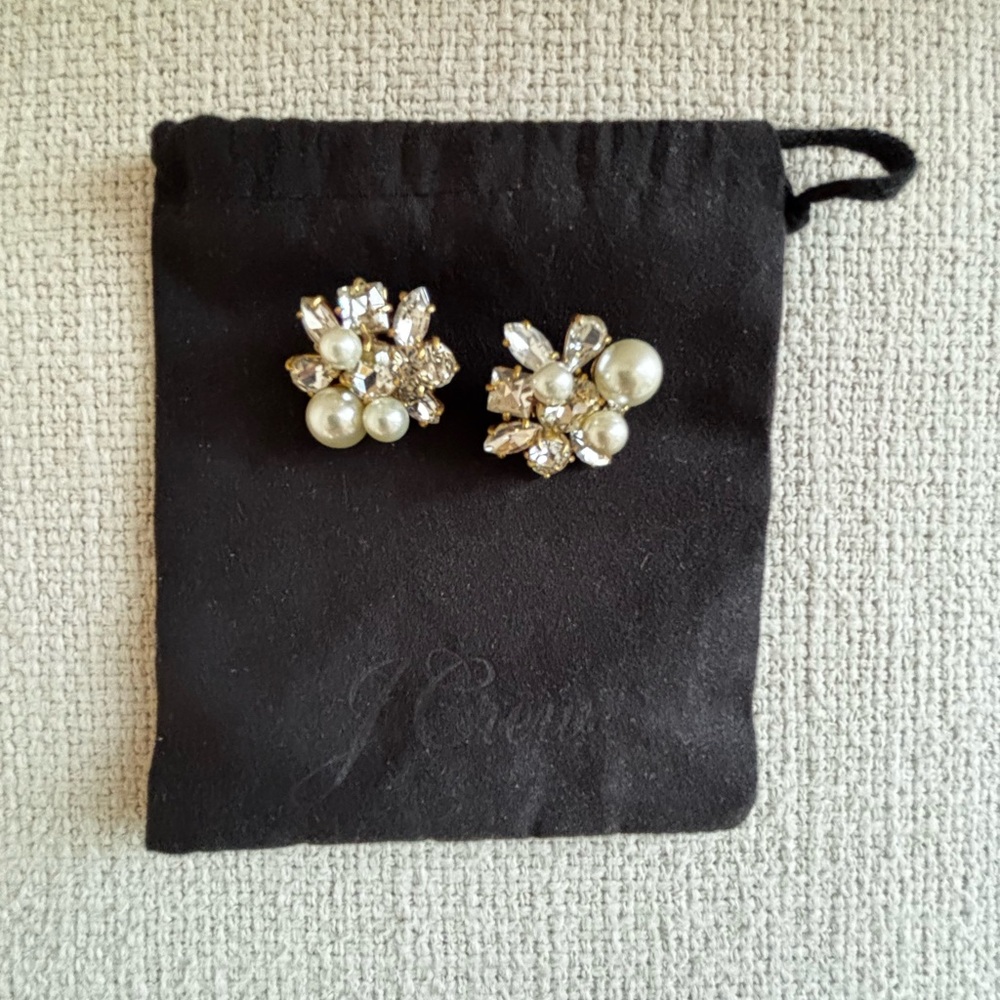 J.Crew rhinestone pearl earrings